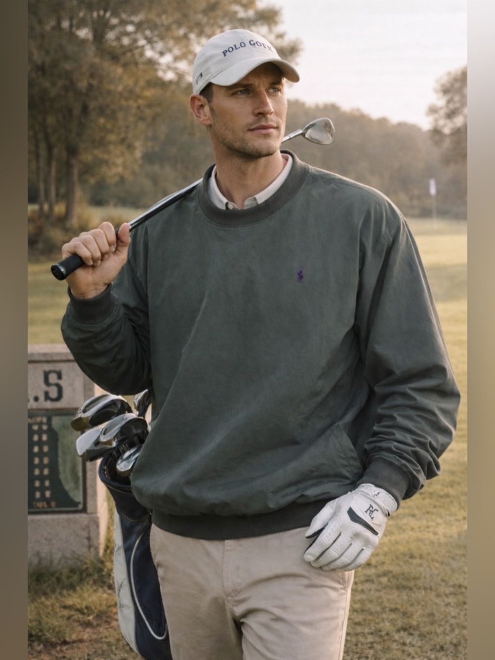 Polo Golf Ralph Lauren XL men’s Windbreaker Jacket Green Preppy Quiet Luxury